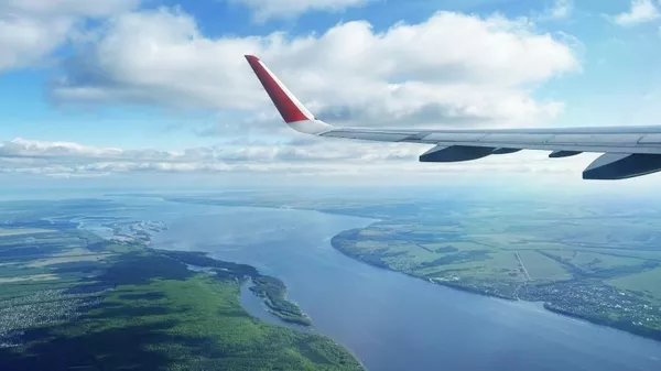 Вид из самолета Airbus A321-211 Вид из самолета Airbus A321-211