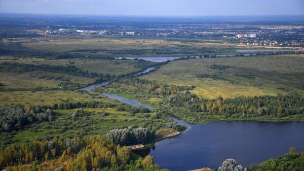 Вид на Нижний Новгород (на дальнем плане)