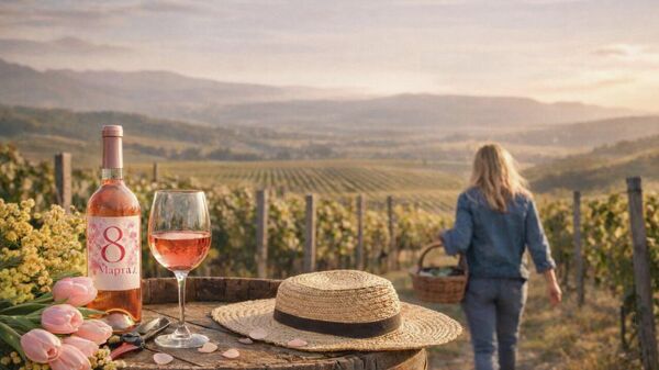 Женщина-винодел на винограднике